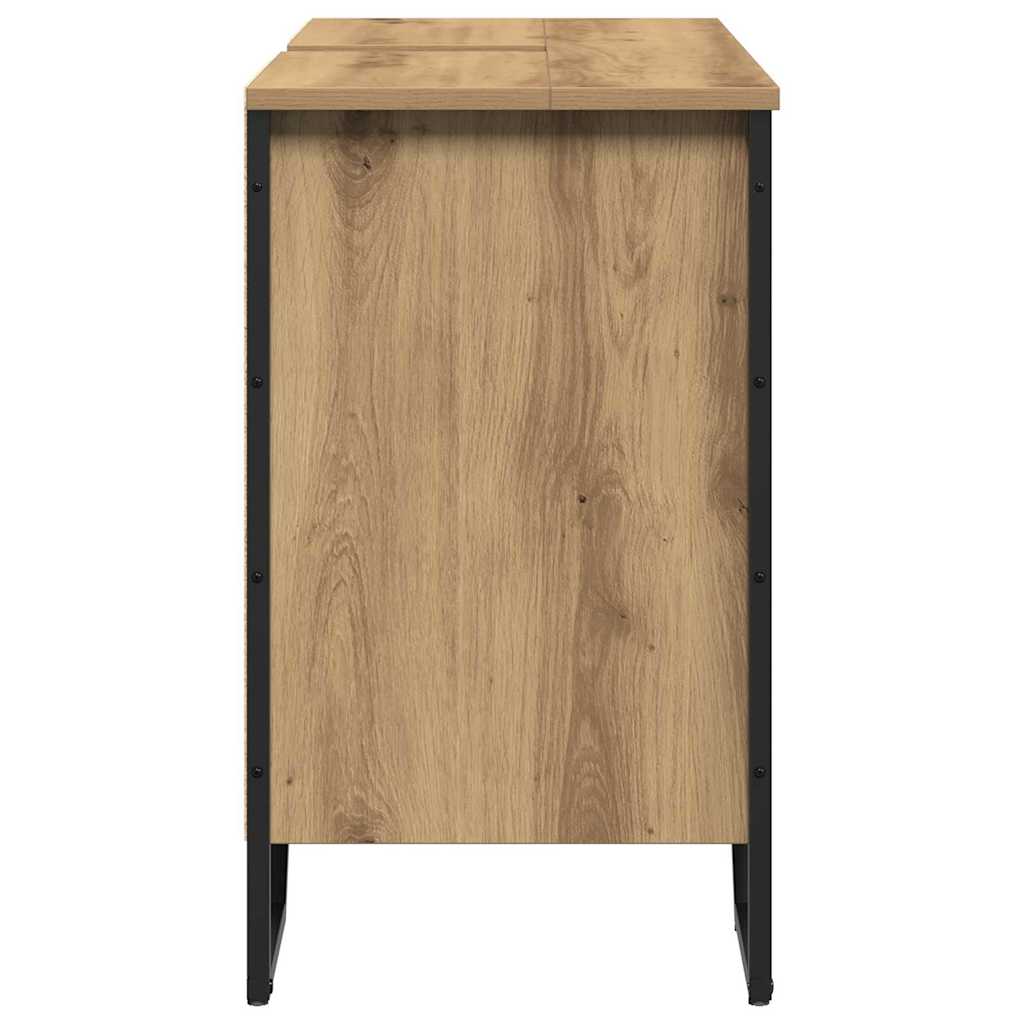 vidaXL Szafka pod umywalkę z półką Dąb rzemieślniczy 91 x 35 x 60 cm