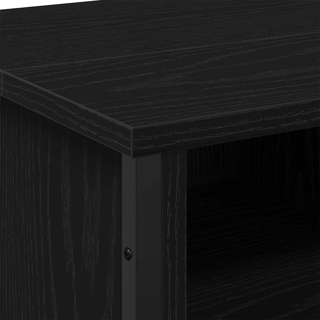 vidaXL Szafka pod umywalkę z półką Czarny Dąb 91 x 35 x 60 cm