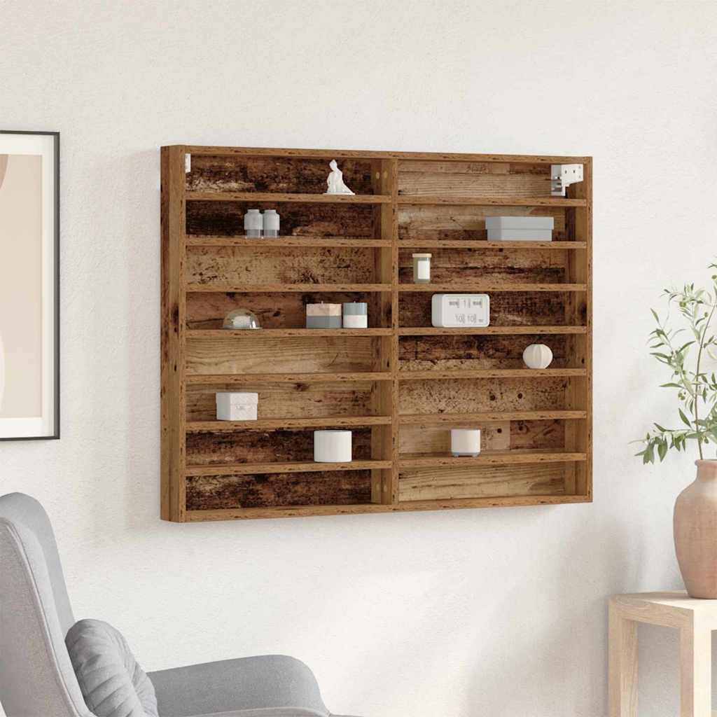 vidaXL Witryna Stare drewno 100 x 8,5 x 75 cm Materiał drewnopochodny