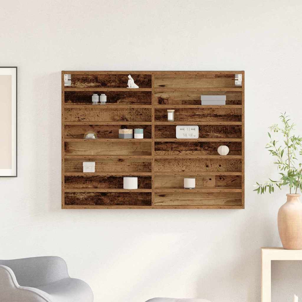 vidaXL Witryna Stare drewno 100 x 8,5 x 75 cm Materiał drewnopochodny