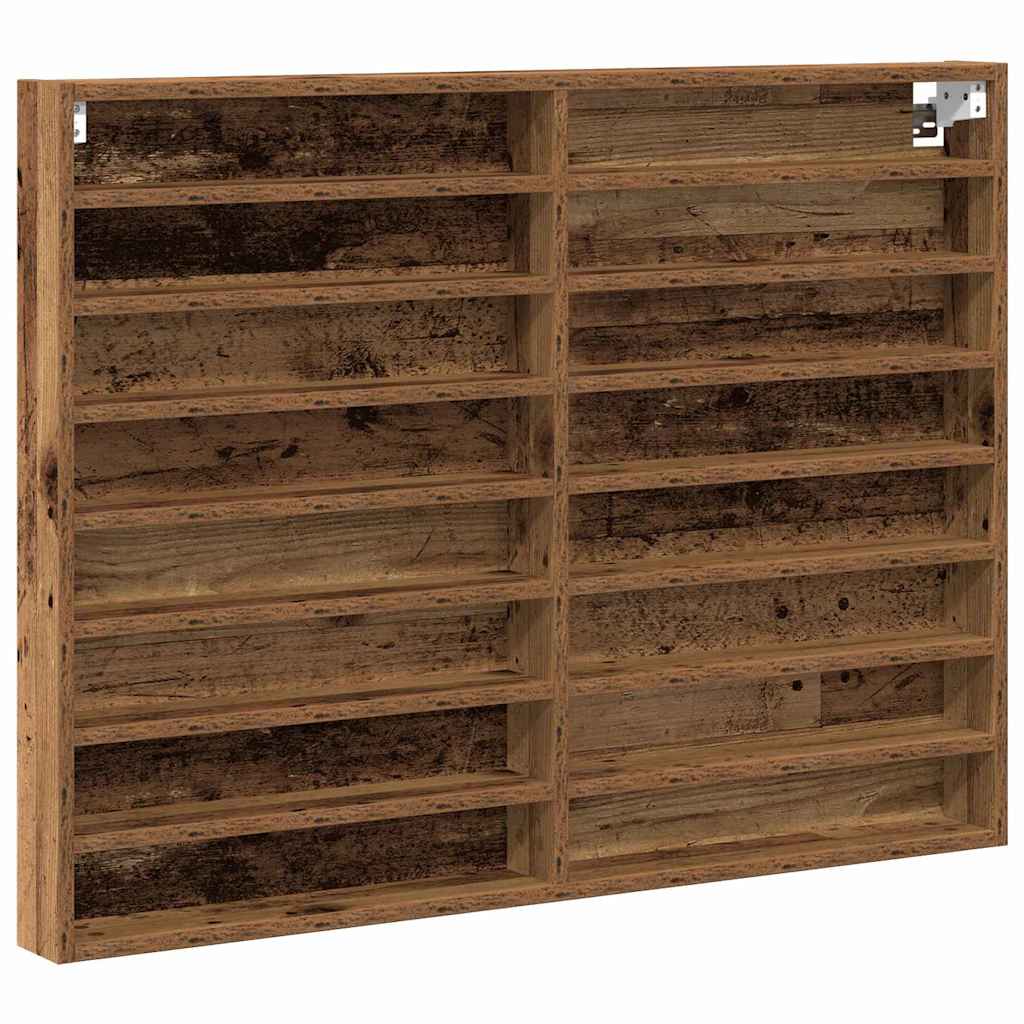 vidaXL Witryna Stare drewno 100 x 8,5 x 75 cm Materiał drewnopochodny