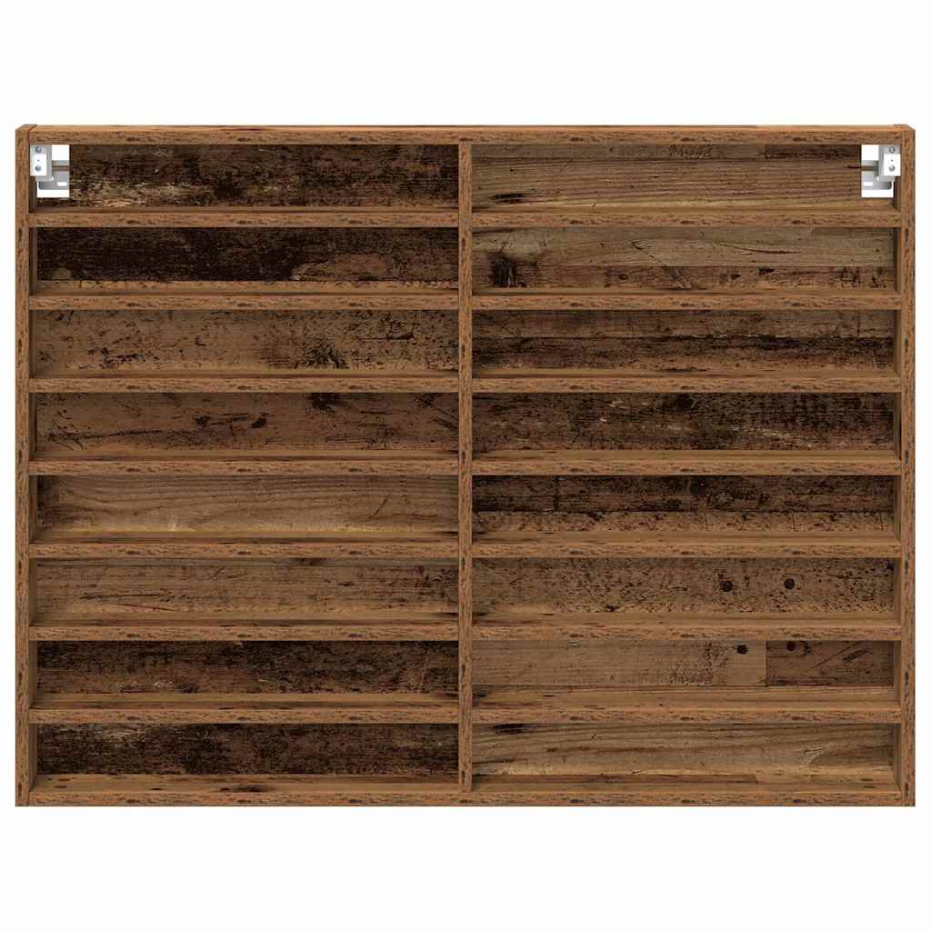 vidaXL Witryna Stare drewno 100 x 8,5 x 75 cm Materiał drewnopochodny