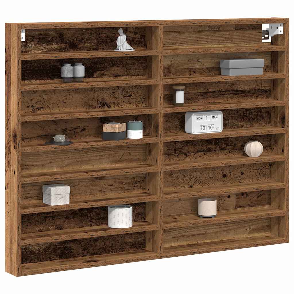 vidaXL Witryna Stare drewno 100 x 8,5 x 75 cm Materiał drewnopochodny