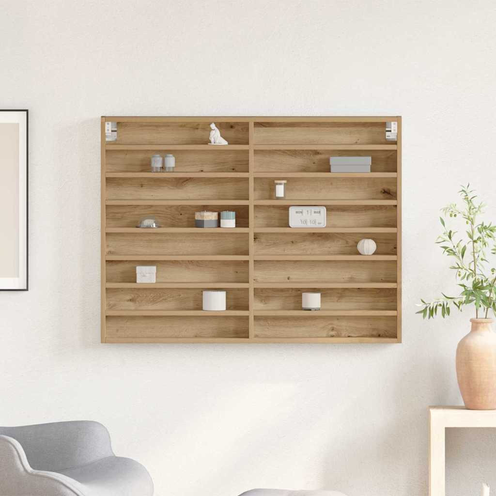 vidaXL Witryna z półką Dąb rzemieślniczy 100 x 8,5 x 75 cm