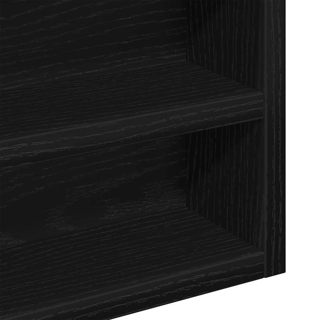 vidaXL Witryna Czarny Dąb 100 x 8,5 x 75 cm Materiał drewnopochodny