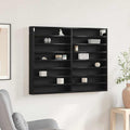 vidaXL Witryna Czarny Dąb 100 x 8,5 x 75 cm Materiał drewnopochodny
