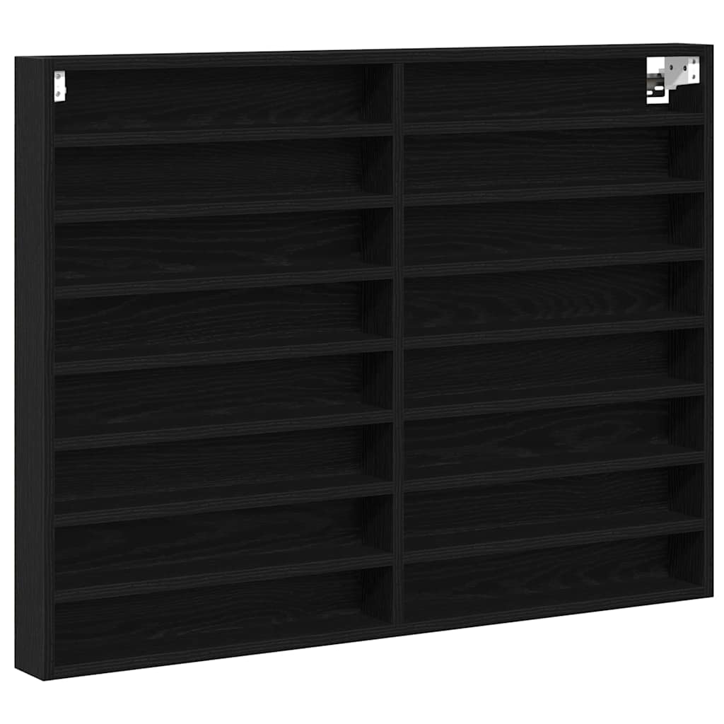 vidaXL Witryna Czarny Dąb 100 x 8,5 x 75 cm Materiał drewnopochodny