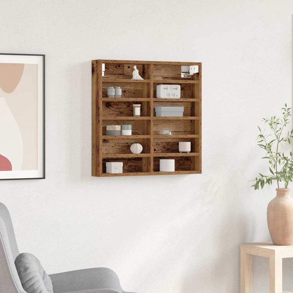 vidaXL Witryna Stare drewno 60 x 8,5 x 58 cm Materiał drewnopochodny