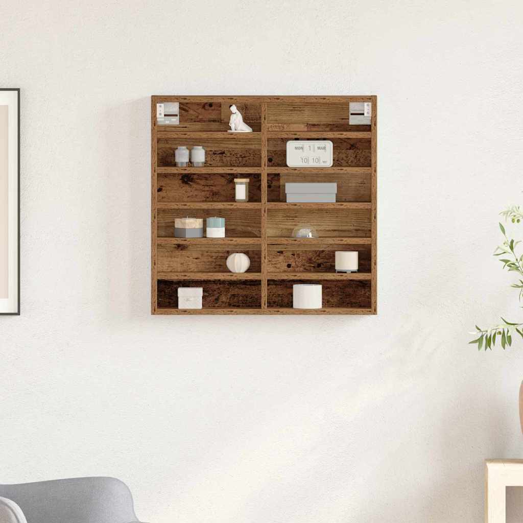 vidaXL Witryna Stare drewno 60 x 8,5 x 58 cm Materiał drewnopochodny