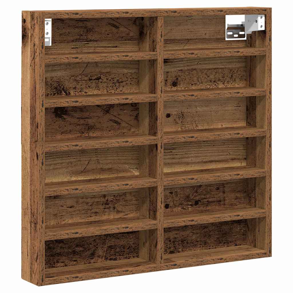 vidaXL Witryna Stare drewno 60 x 8,5 x 58 cm Materiał drewnopochodny