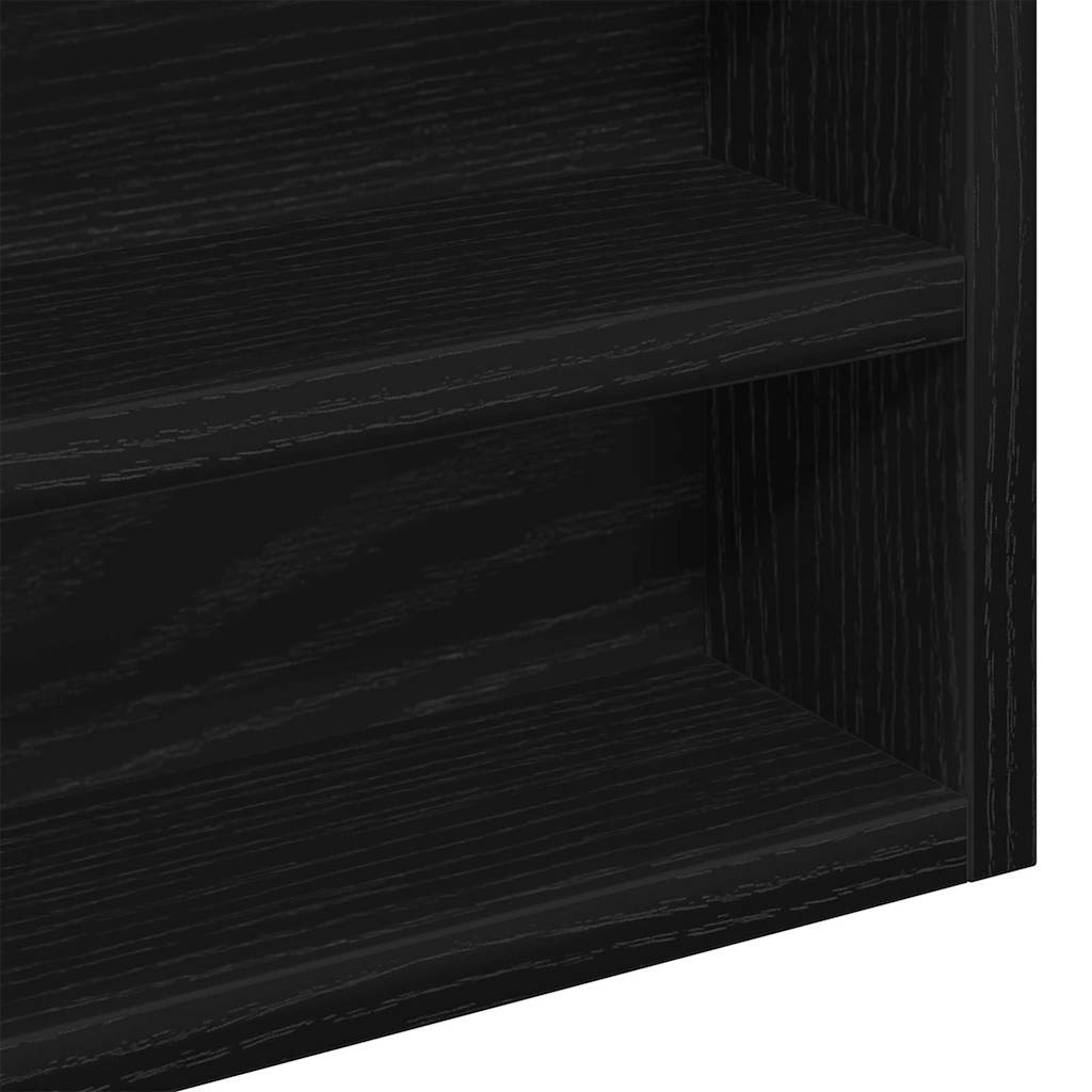 vidaXL Witryna Czarny Dąb 60 x 8,5 x 58 cm Materiał drewnopochodny