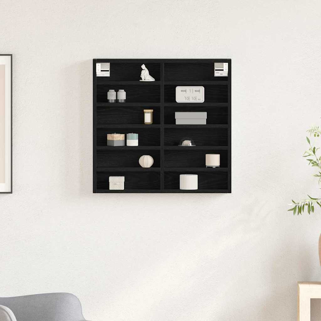 vidaXL Witryna Czarny Dąb 60 x 8,5 x 58 cm Materiał drewnopochodny