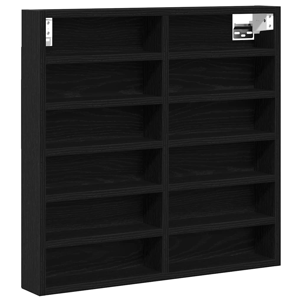 vidaXL Witryna Czarny Dąb 60 x 8,5 x 58 cm Materiał drewnopochodny