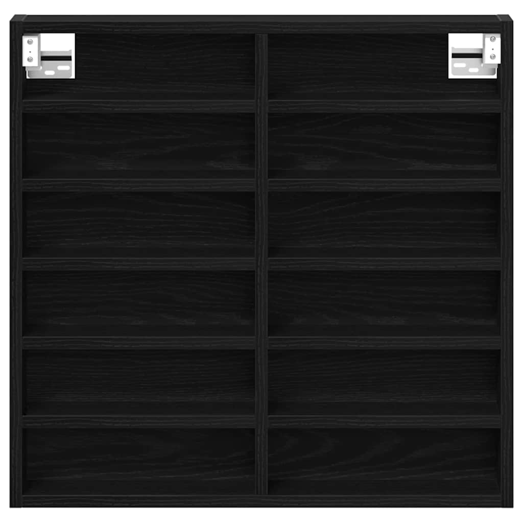 vidaXL Witryna Czarny Dąb 60 x 8,5 x 58 cm Materiał drewnopochodny