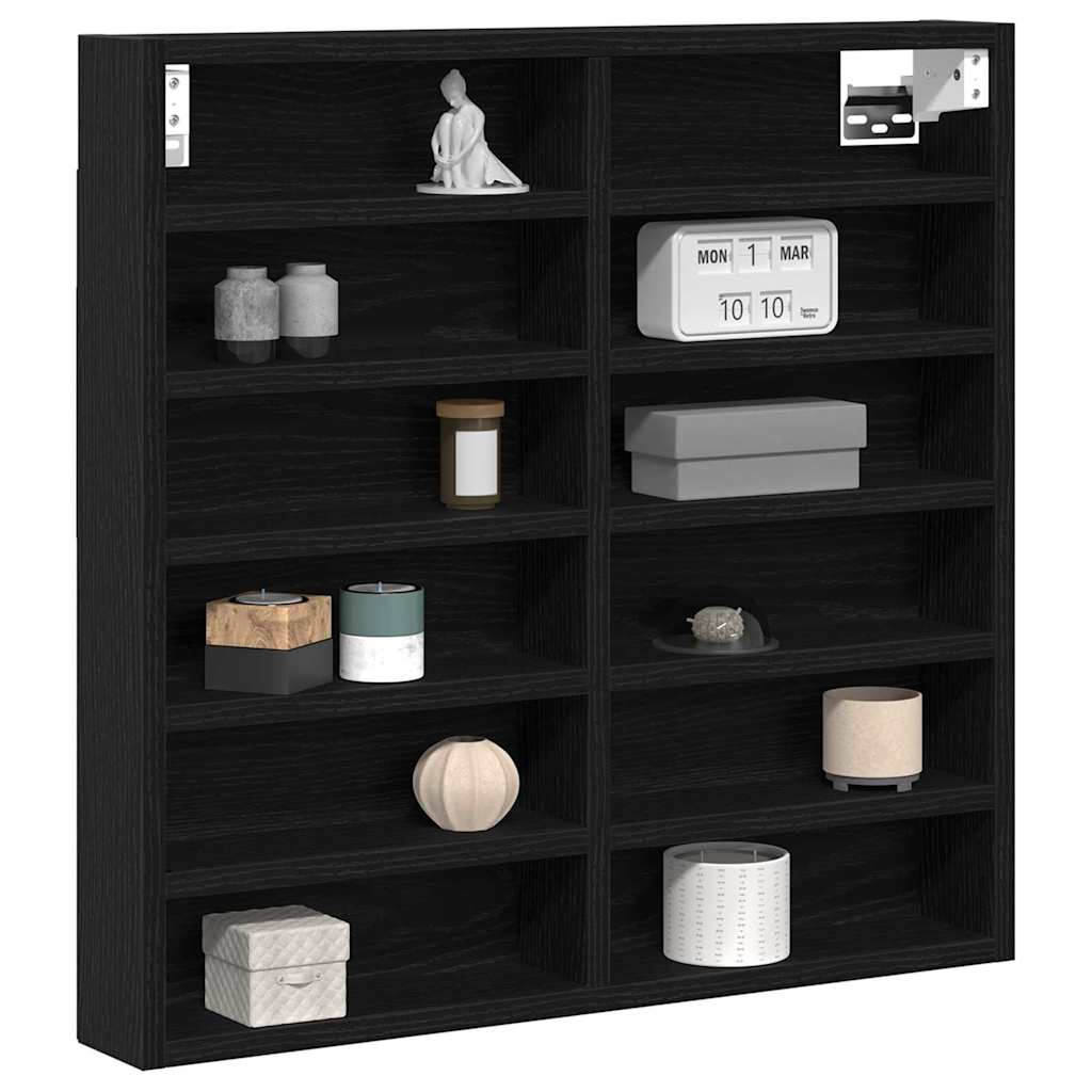 vidaXL Witryna Czarny Dąb 60 x 8,5 x 58 cm Materiał drewnopochodny