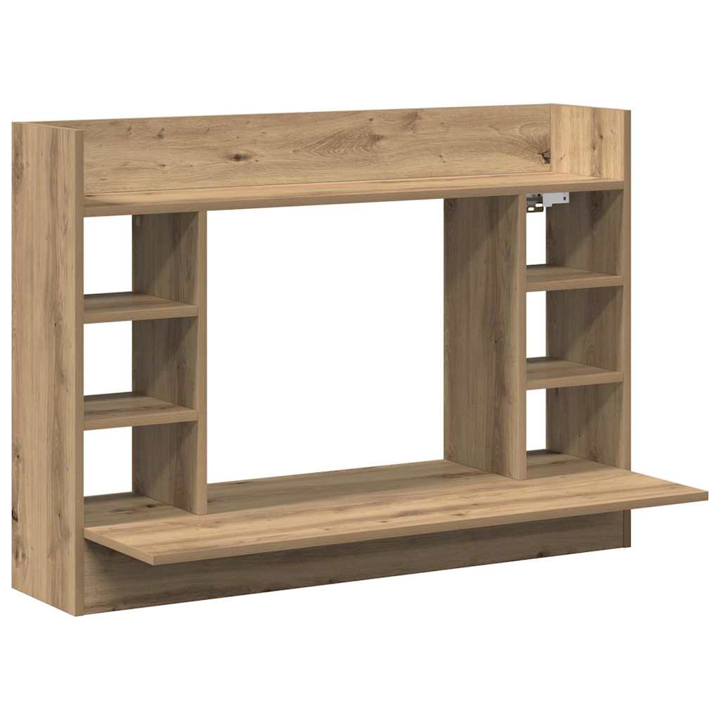 vidaXL Biurko montowane na ścianie dąb artisan Materiał drewnopochodny