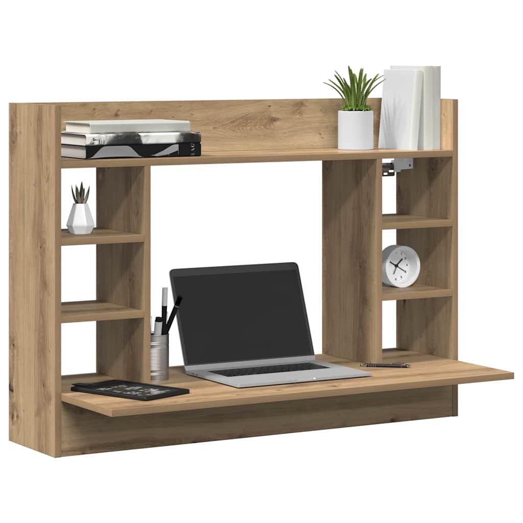 vidaXL Biurko montowane na ścianie dąb artisan Materiał drewnopochodny