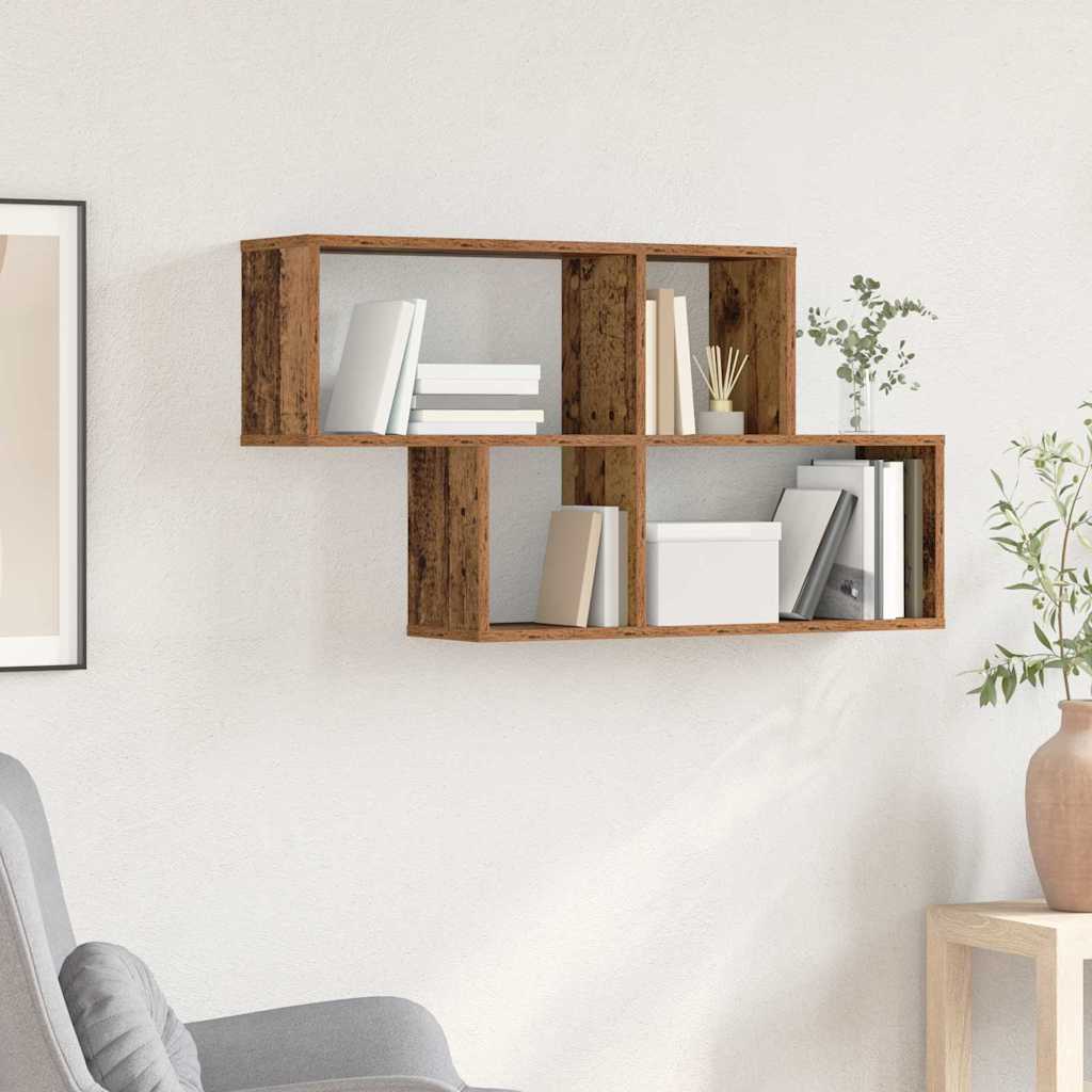 vidaXL Półka ścienna z półką Brązowy Materiał drewnopochodny