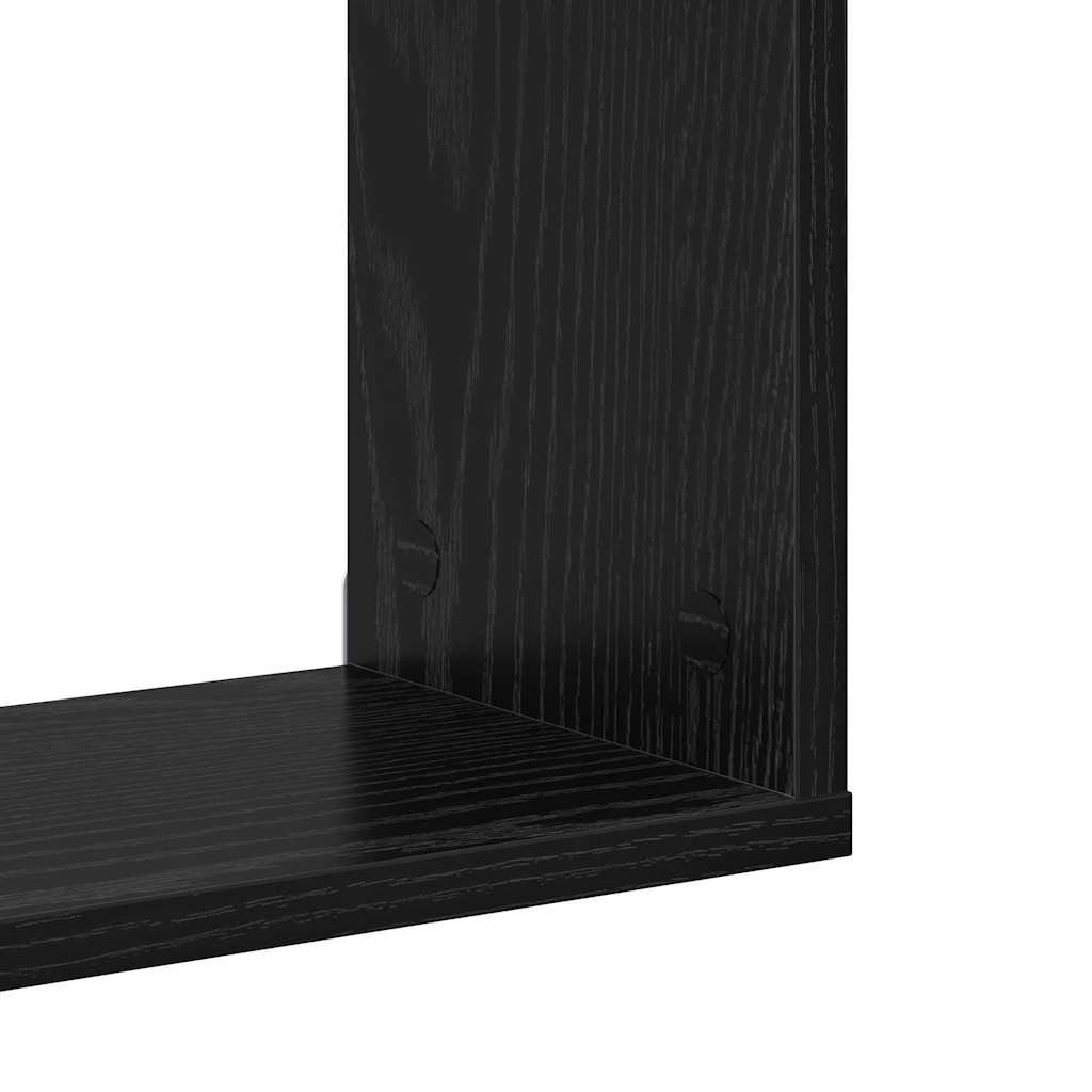 vidaXL Półka ścienna z półką Czarny Materiał drewnopochodny
