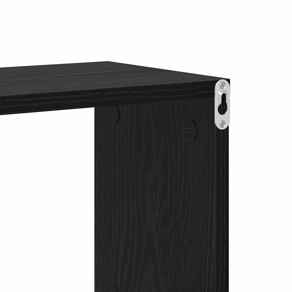 vidaXL Półka ścienna z półką Czarny Materiał drewnopochodny