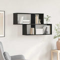 vidaXL Półka ścienna z półką Czarny Materiał drewnopochodny