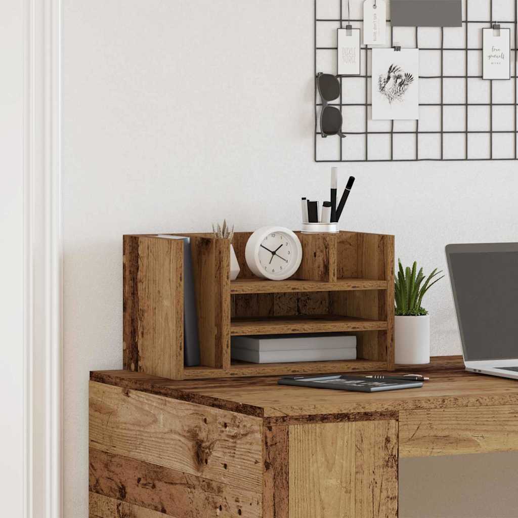 vidaXL Organizator biurka Stare drewno 44,5 x 24 x 25 cm