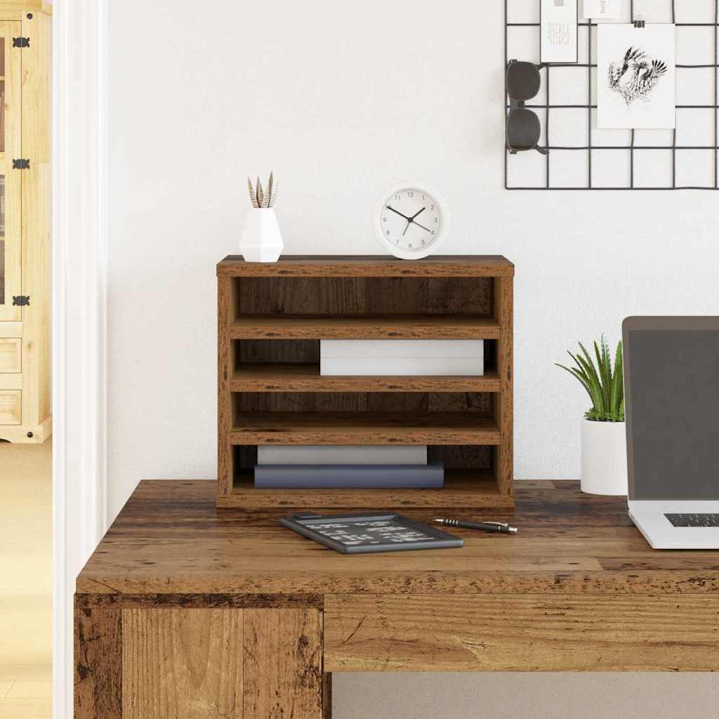 vidaXL Organizator biurka Stare drewno 36 x 26 x 29,5 cm