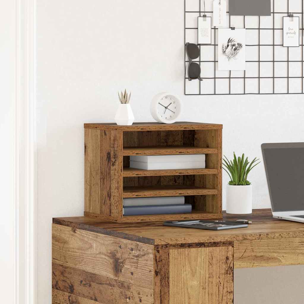 vidaXL Organizator biurka Stare drewno 36 x 26 x 29,5 cm