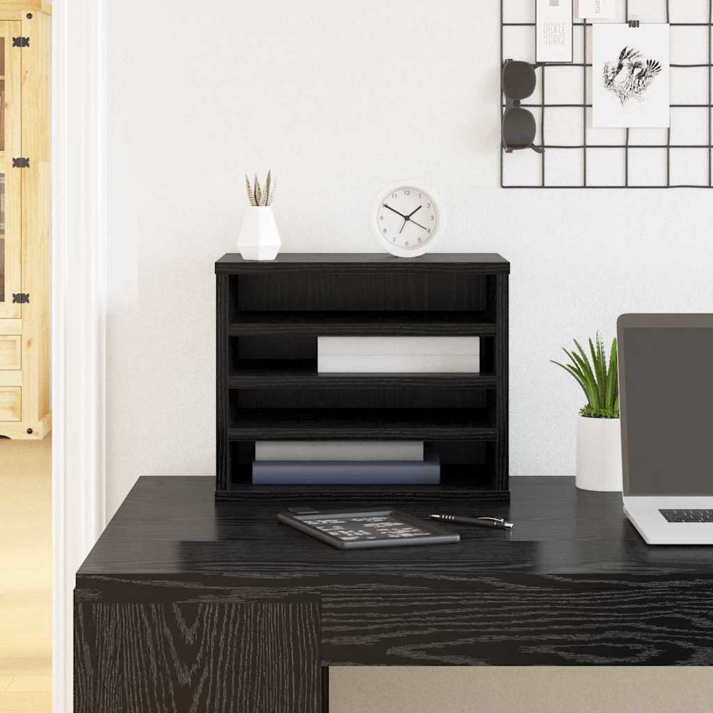 vidaXL Organizator biurka Czarny Dąb 36 x 26 x 29,5 cm