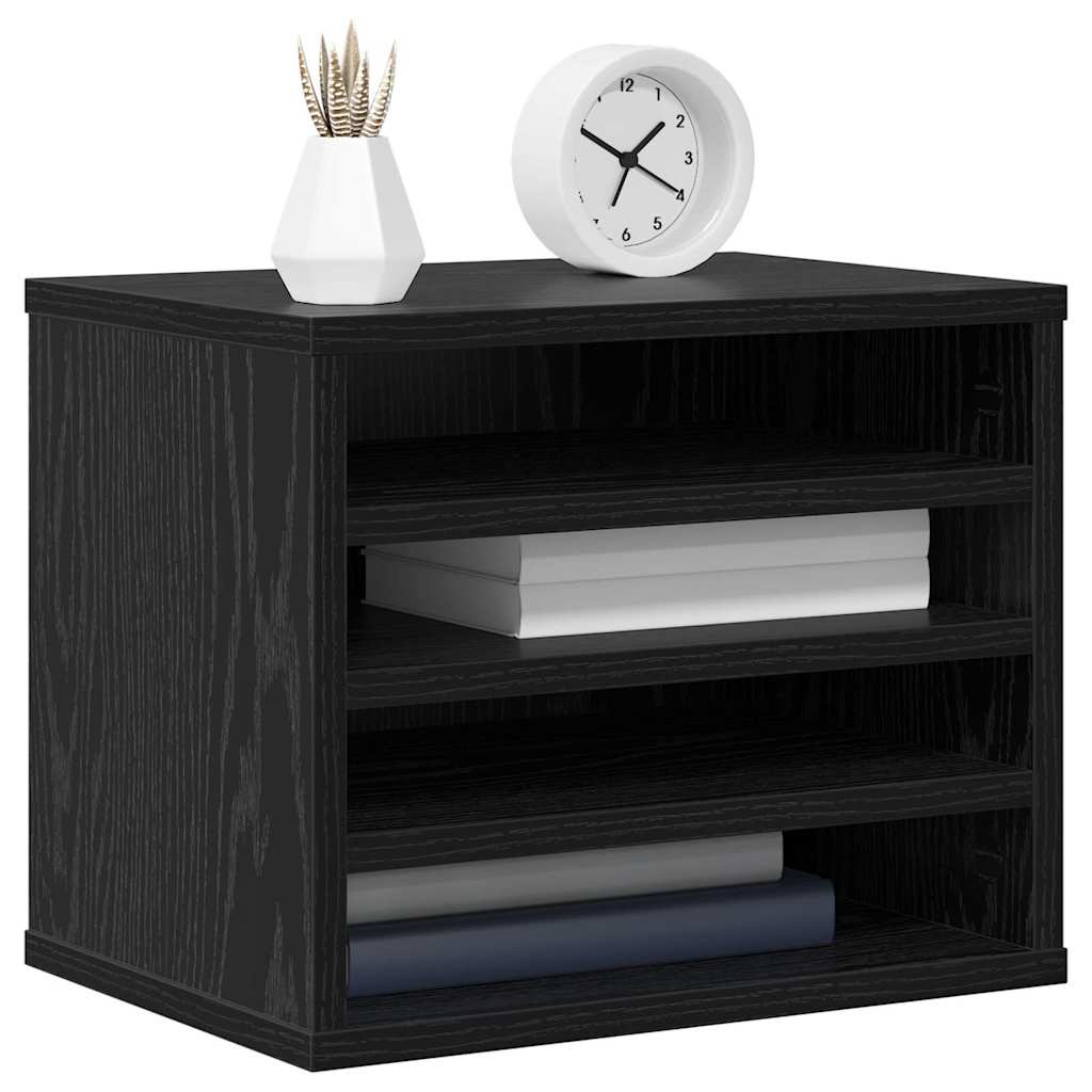 vidaXL Organizator biurka Czarny Dąb 36 x 26 x 29,5 cm