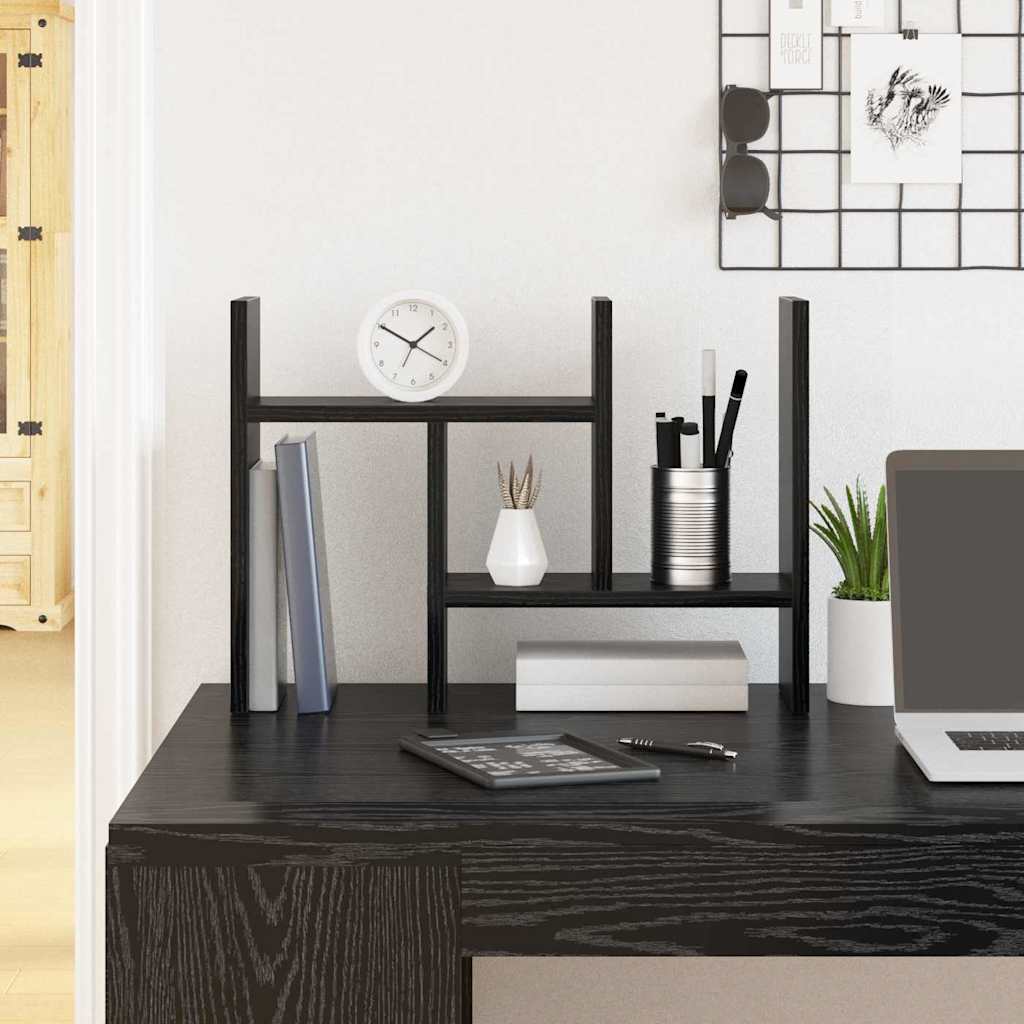 vidaXL Organizator biurka Czarny Dąb 50 x 15,5 x 35,5 cm