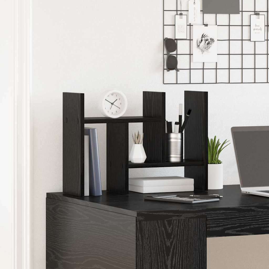 vidaXL Organizator biurka Czarny Dąb 50 x 15,5 x 35,5 cm