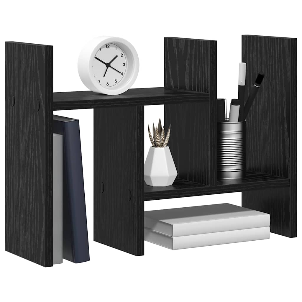 vidaXL Organizator biurka Czarny Dąb 50 x 15,5 x 35,5 cm
