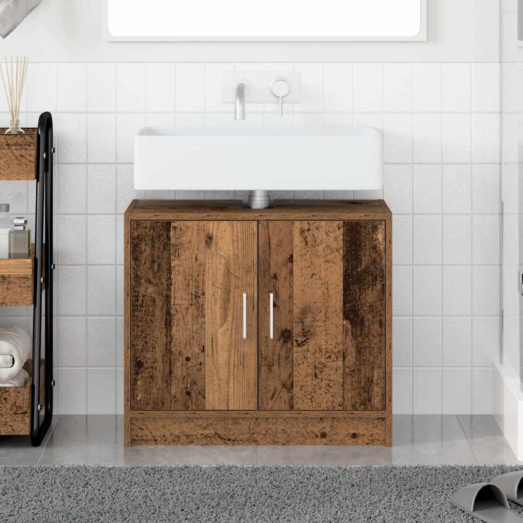 vidaXL Szafka Łazienkowa z drzwiami Stare drewno 63 x 29 x 55 cm