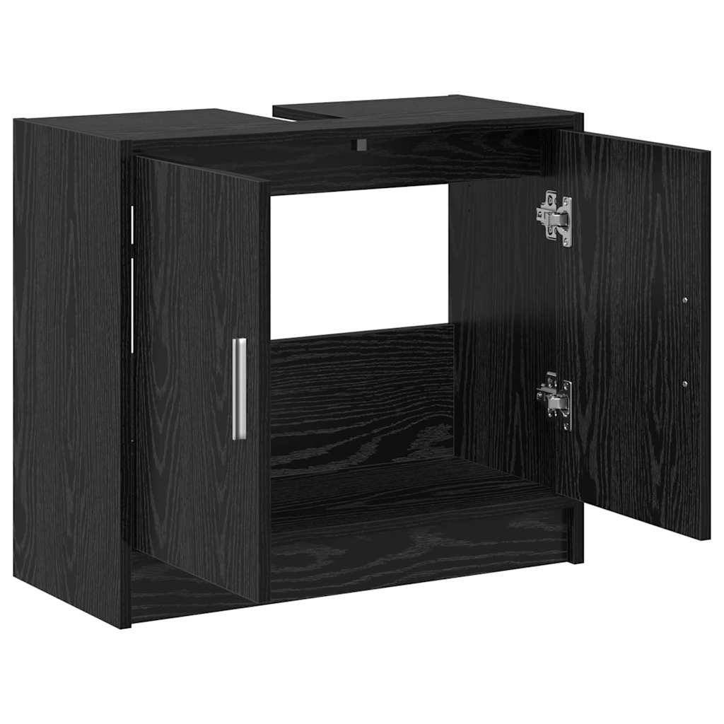 vidaXL Szafka Łazienkowa z przechowywaniem Czarny Dąb 63 x 29 x 55 cm