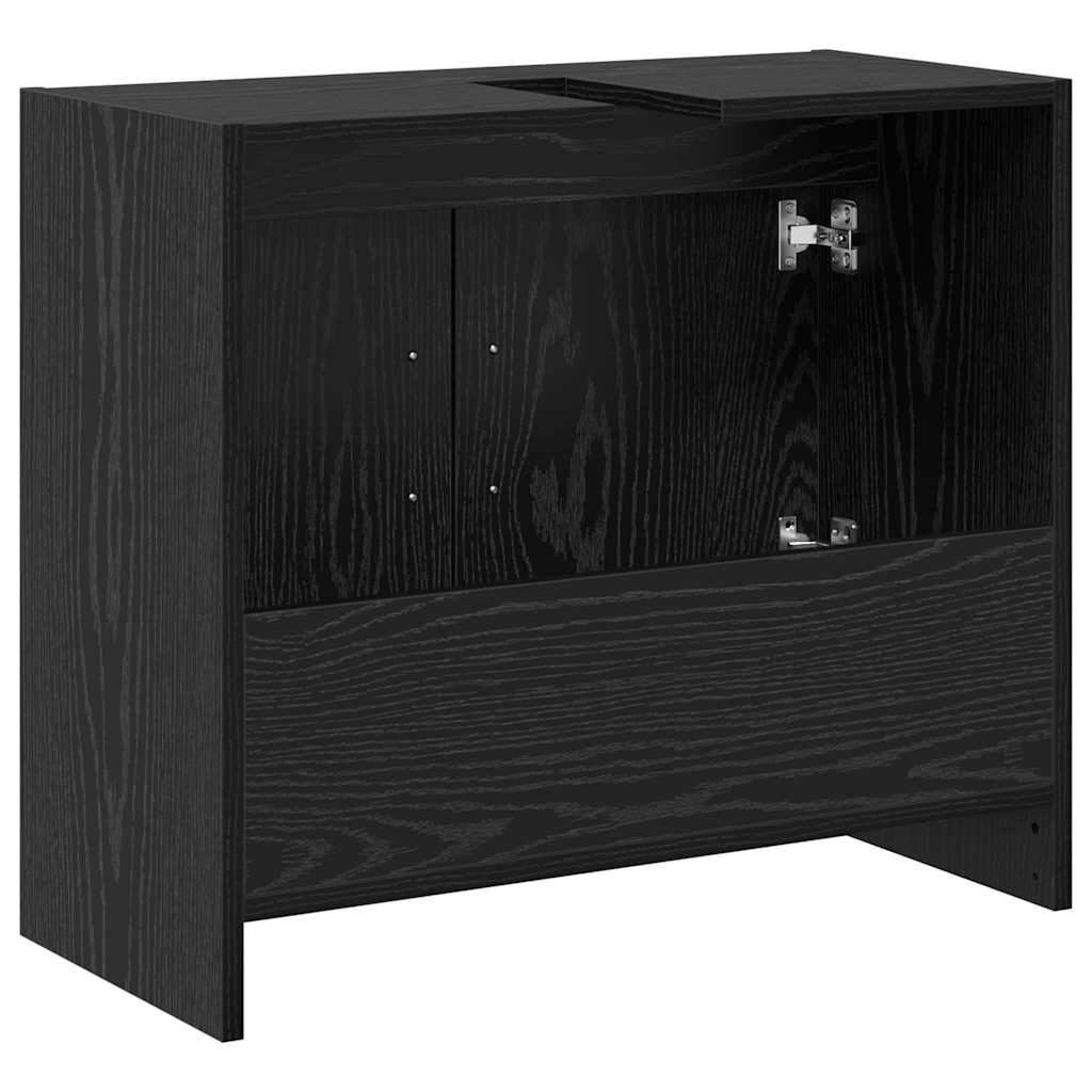 vidaXL Szafka Łazienkowa z przechowywaniem Czarny Dąb 63 x 29 x 55 cm