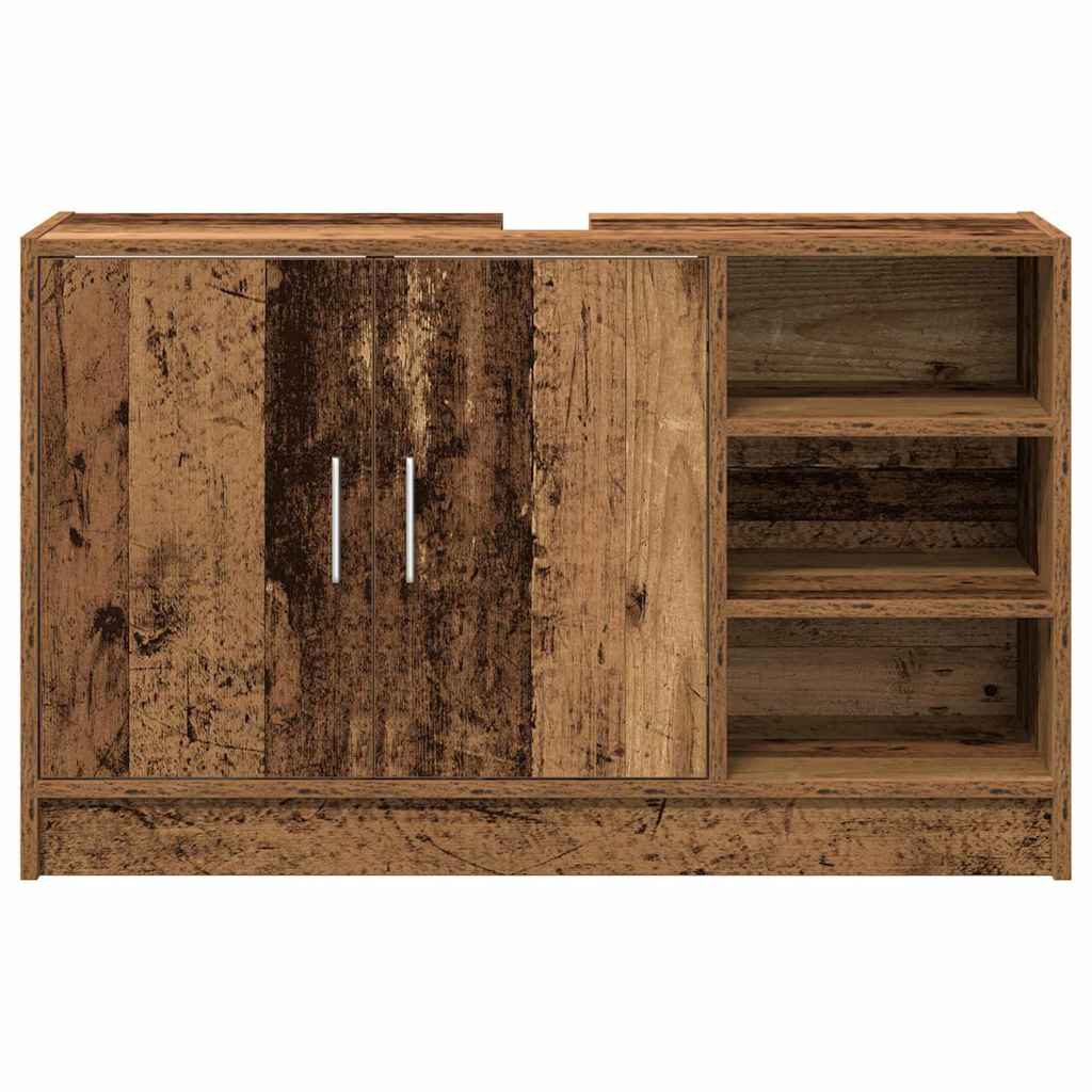 vidaXL Szafka Łazienkowa z półką Stare drewno 90 x 29 x 55 cm