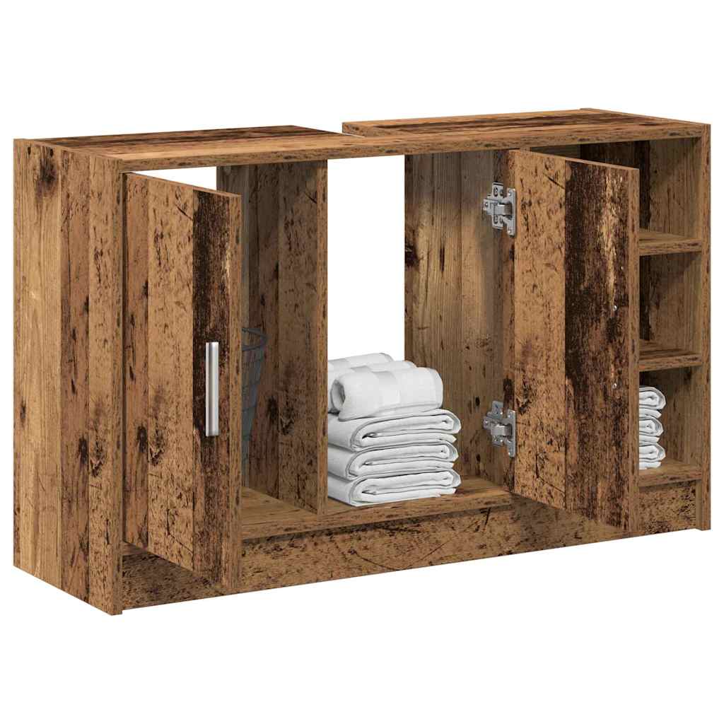 vidaXL Szafka Łazienkowa z półką Stare drewno 90 x 29 x 55 cm