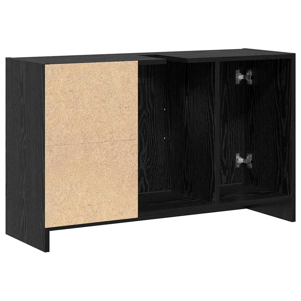 vidaXL Szafka Łazienkowa z półką z drzwiami Czarny Dąb 90 x 29 x 55 cm