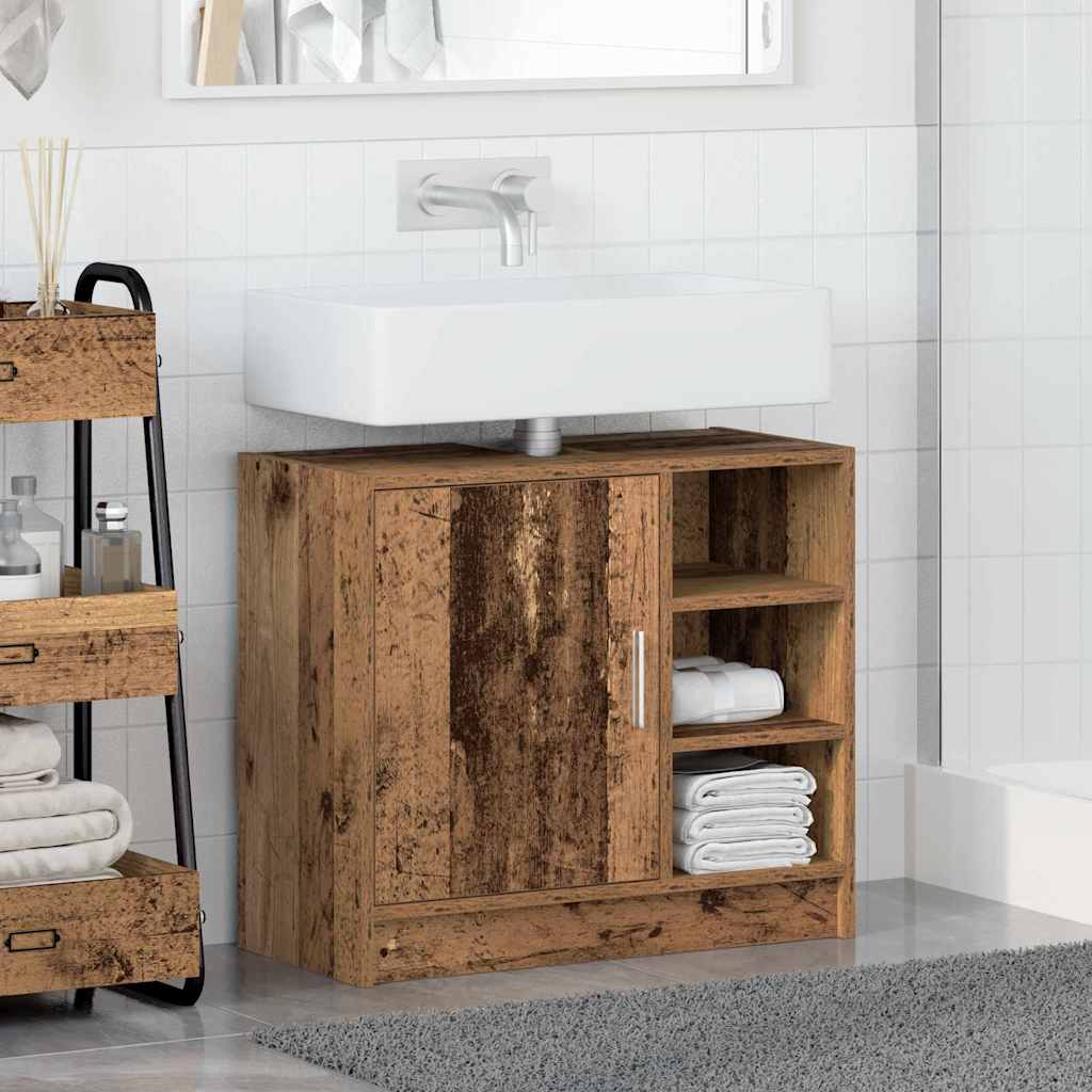 vidaXL Szafka Łazienkowa z półką Stare drewno 63 x 29 x 55 cm