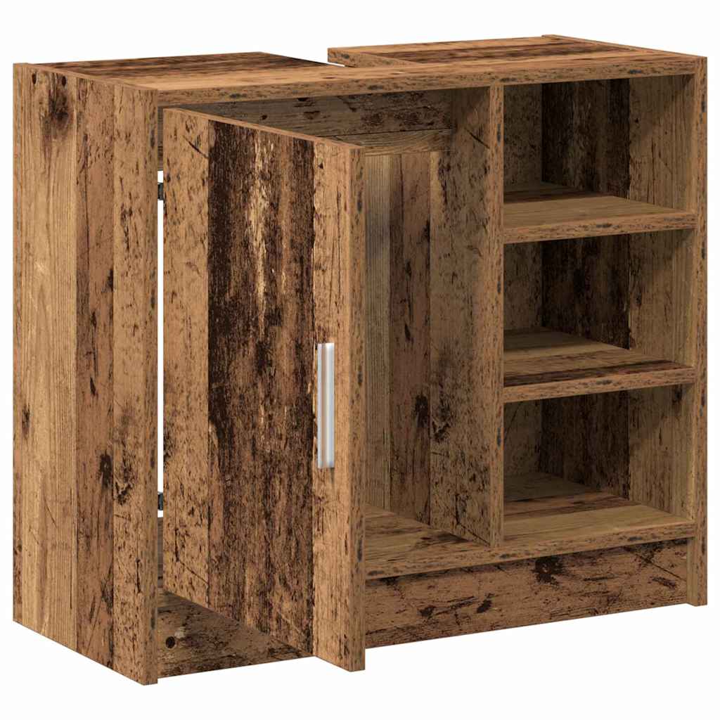 vidaXL Szafka Łazienkowa z półką Stare drewno 63 x 29 x 55 cm