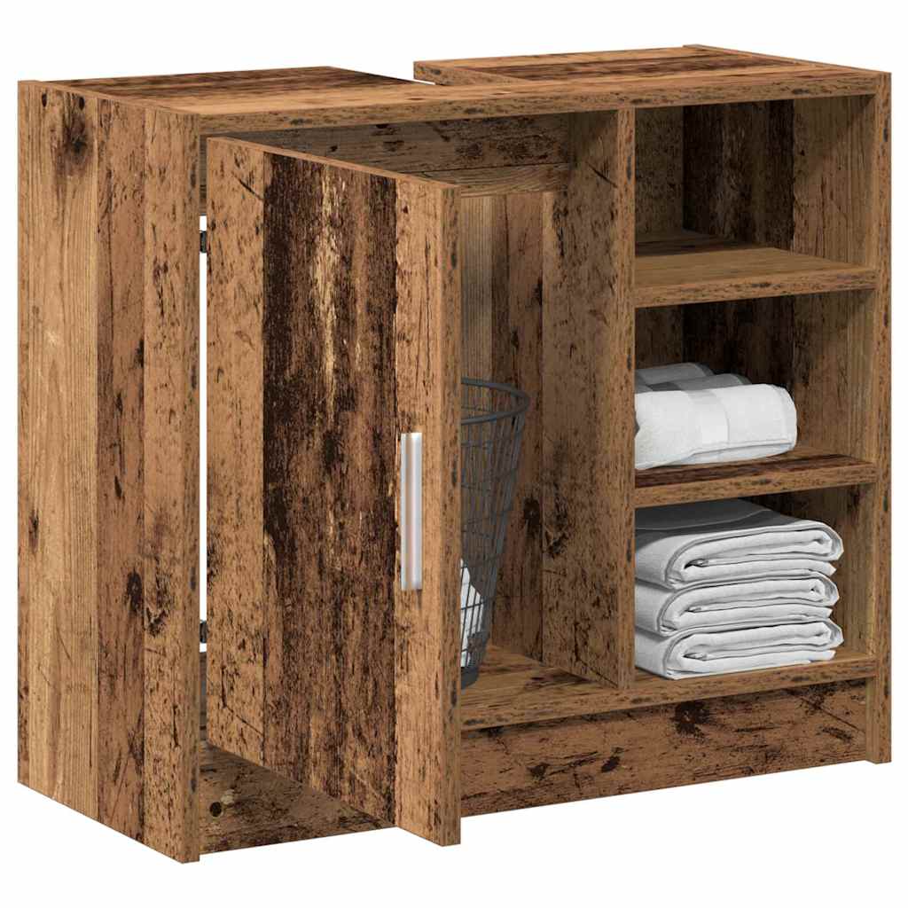 vidaXL Szafka Łazienkowa z półką Stare drewno 63 x 29 x 55 cm