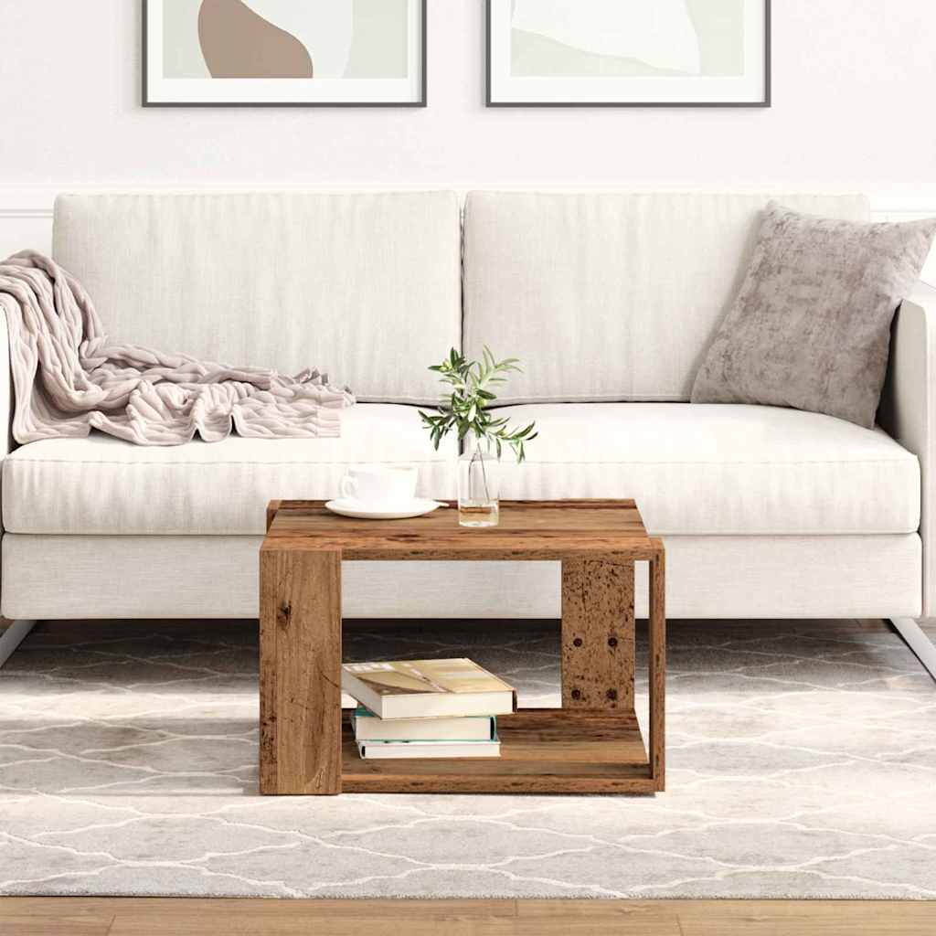 vidaXL Stolik kawowy Stare drewno 51,5 x 51,5 x 30 cm