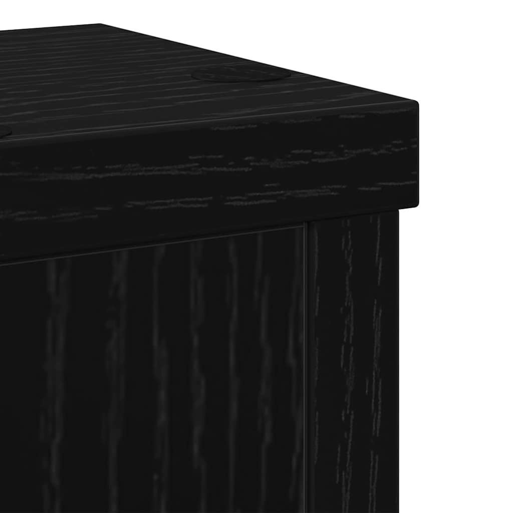 vidaXL Stojak na rośliny 2 pcs Czarny Dąb 10 x 10 x 18 cm