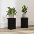 vidaXL Stojak na rośliny 2 pcs Czarny Dąb 10 x 10 x 18 cm