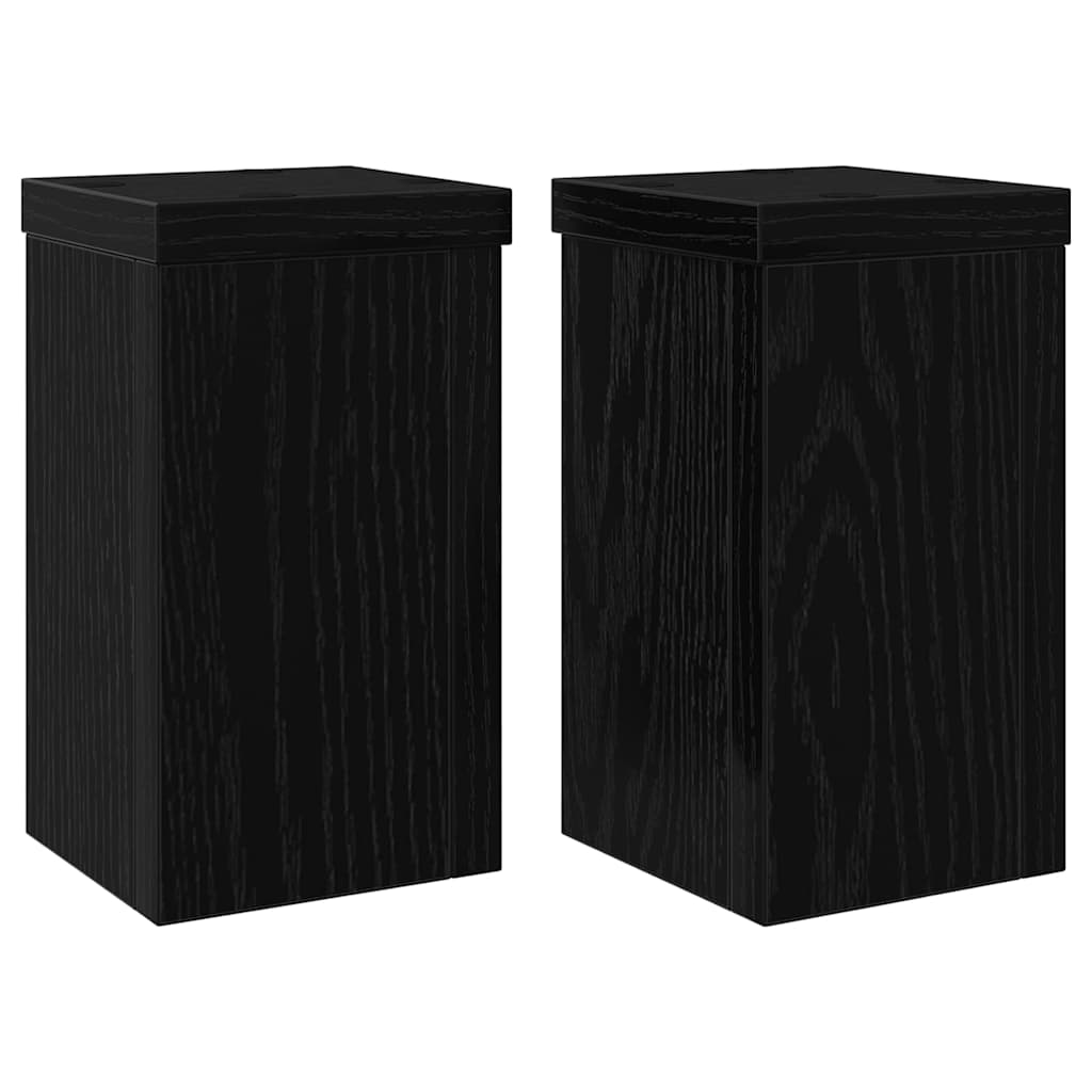 vidaXL Stojak na rośliny 2 pcs Czarny Dąb 10 x 10 x 18 cm