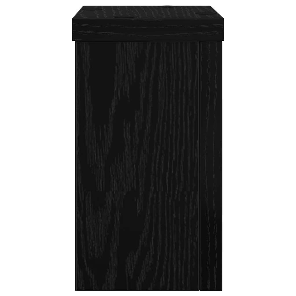 vidaXL Stojak na rośliny 2 pcs Czarny Dąb 10 x 10 x 18 cm