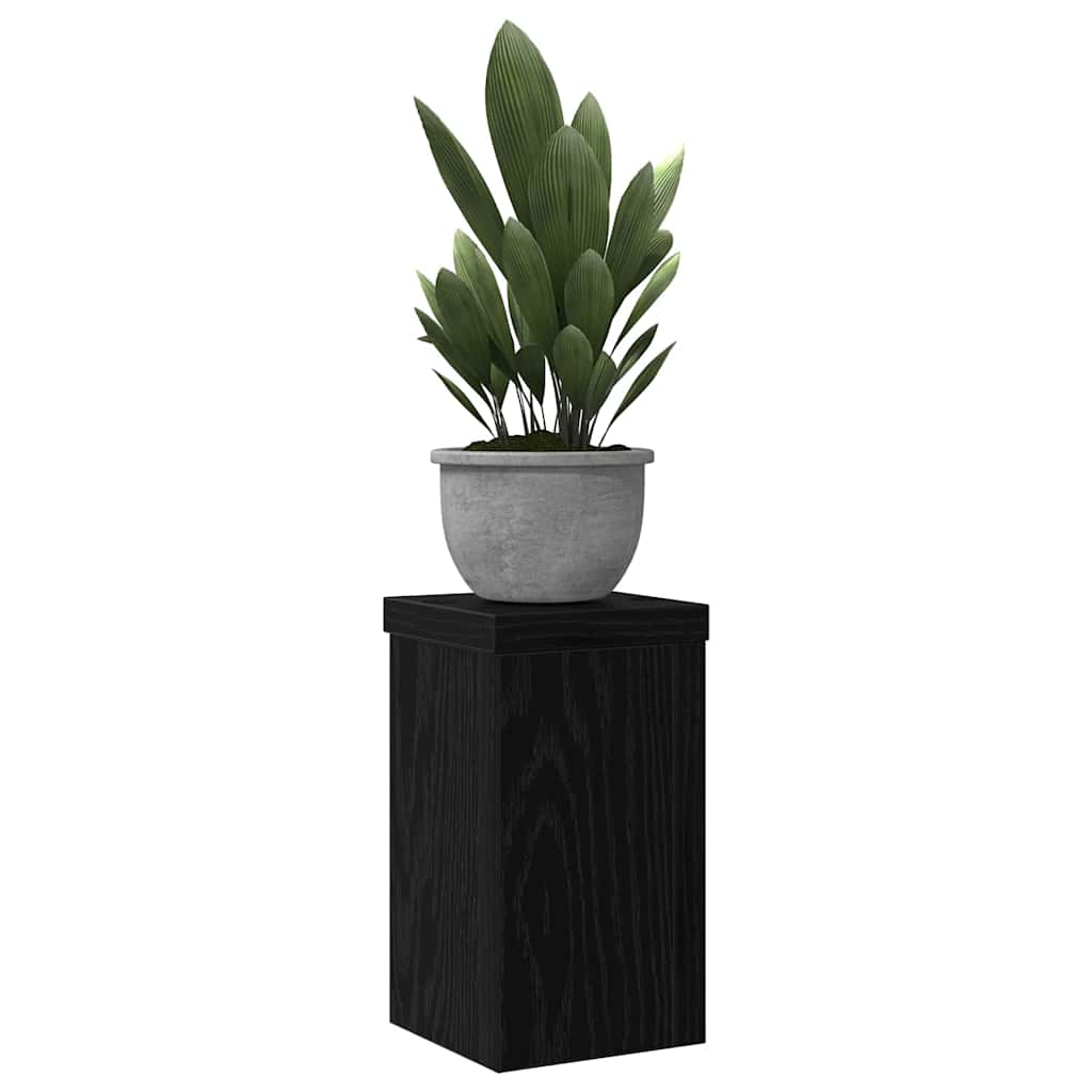 vidaXL Stojak na rośliny 2 pcs Czarny Dąb 10 x 10 x 18 cm