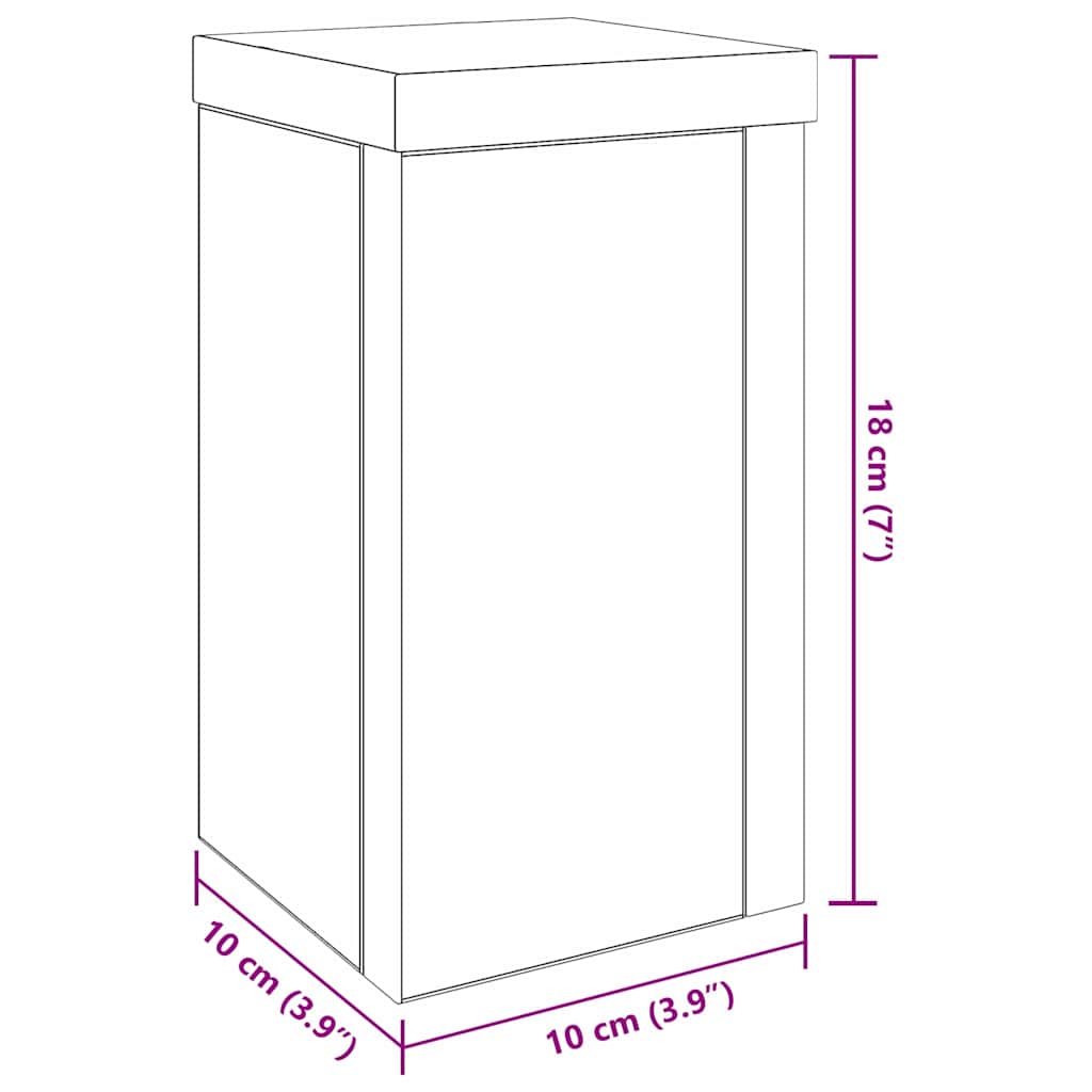 vidaXL Stojak na rośliny 2 pcs Czarny Dąb 10 x 10 x 18 cm