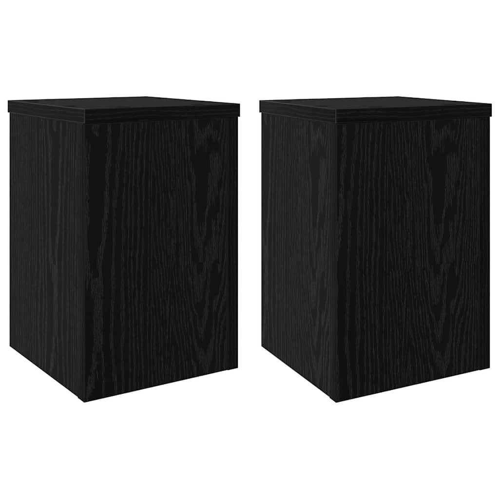 vidaXL Stojak na rośliny 2 pcs Czarny Dąb 20 x 20 x 30 cm